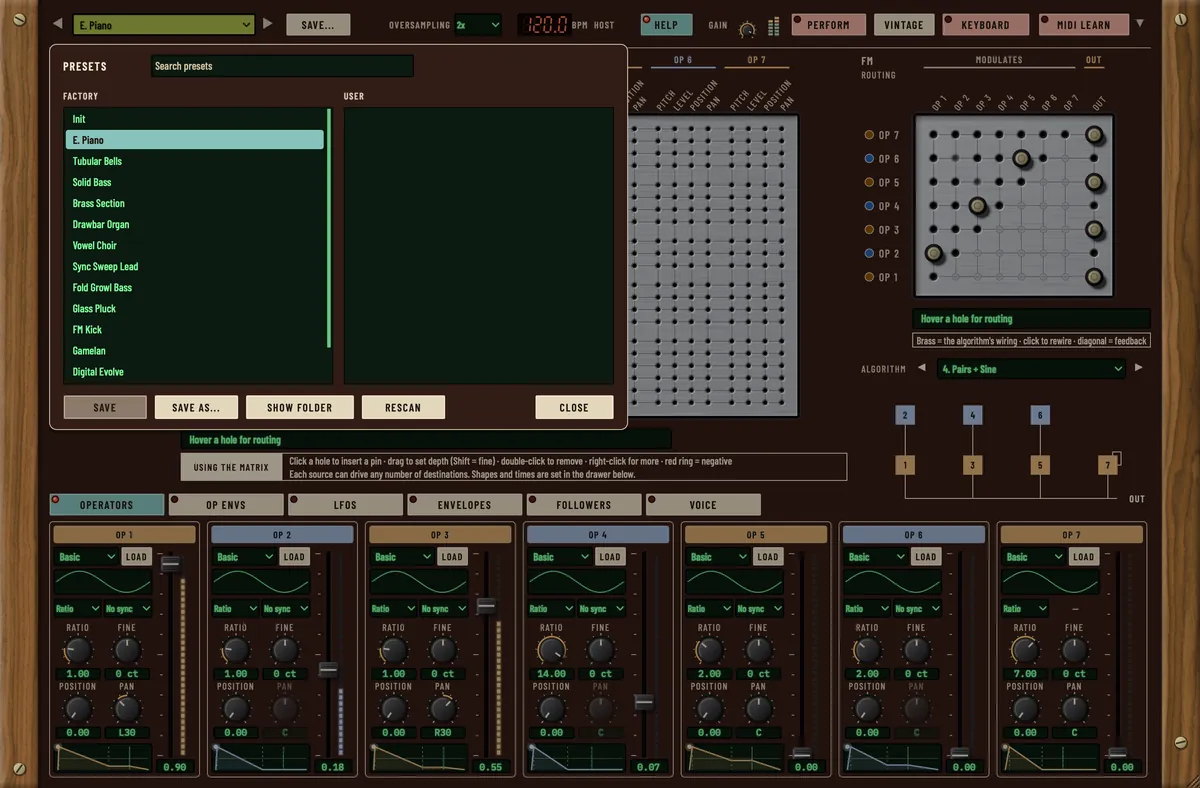 Mellt FM-1, Preset browser view